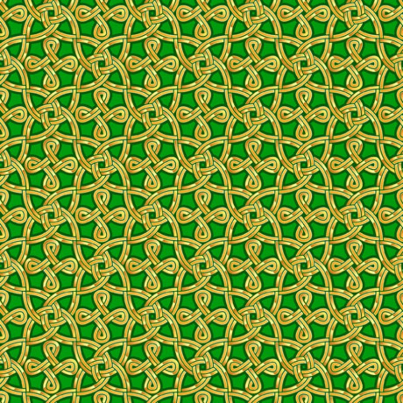 Pot of Gold Celtic Knot Green Kate Ward Thacker  Quilting Treasures Cotton Fabric
