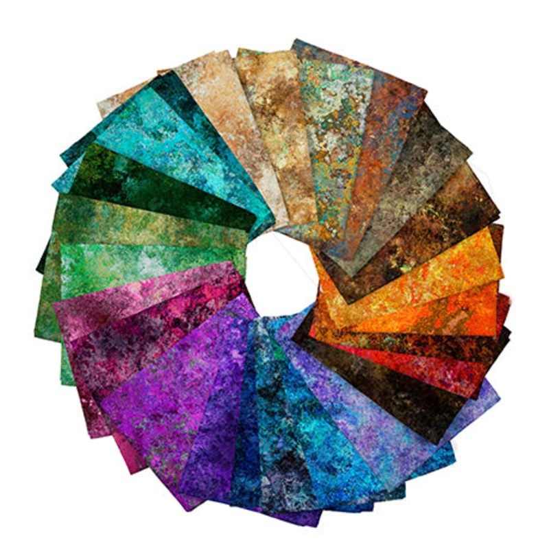 Earthscapes Texture Fat Quarter Bundle 18X21 24 pcs Dan Morris Quilting Treasures Cotton Fabrics
