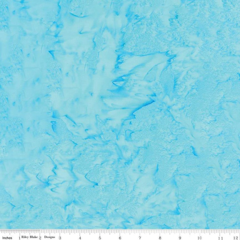 Expressions Batiks Hand-Dyes Basic Texture Blender Adriatic Mist Blue Riley Blake Cotton Fabric