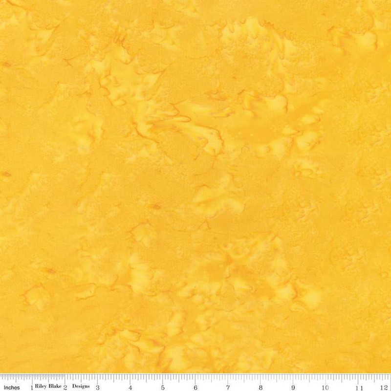 Expressions Batiks Hand-Dyes Basic Texture Blender Canary Yellow Riley Blake Cotton Fabric
