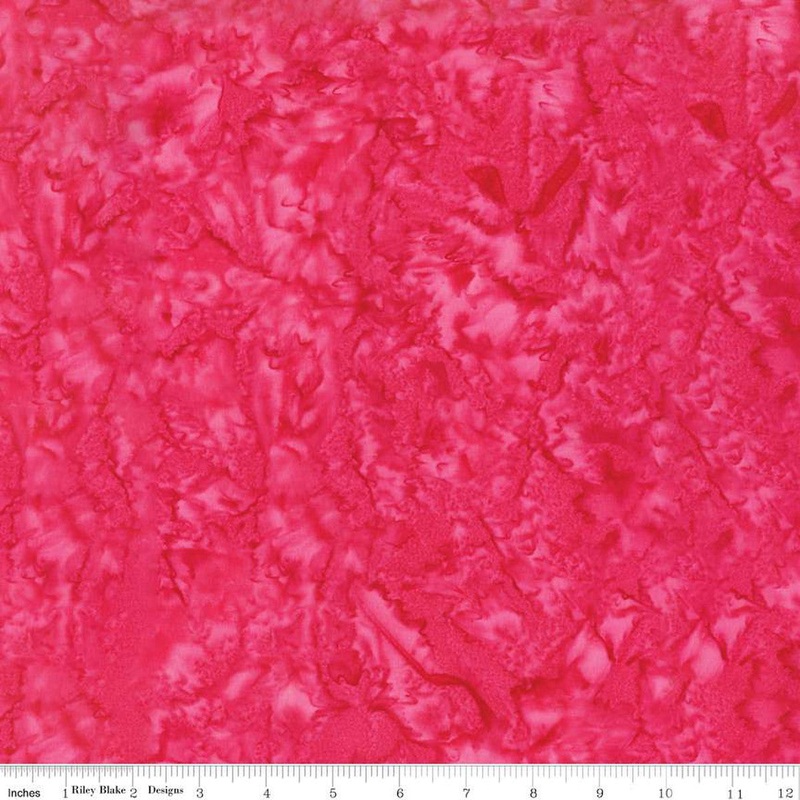 Expressions Batiks Hand-Dyes Basic Texture Blender Cerise Pink Riley Blake Cotton Fabric