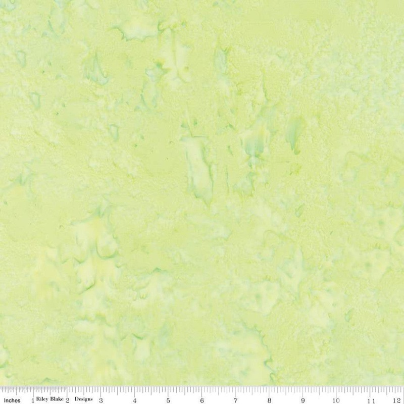 Expressions Batiks Hand-Dyes Basic Texture Blender Pale Lime Green Riley Blake Cotton Fabric