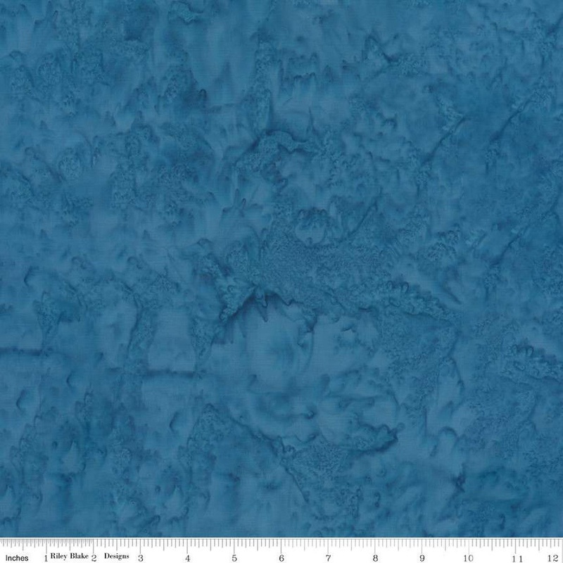 Expressions Batiks Hand-Dyes Basic Texture Blender Slate Blue Riley Blake Cotton Fabric