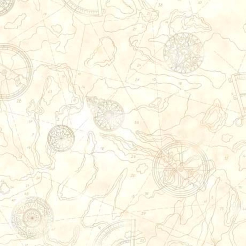 This and That VIII Linear Map Beige Quilting Treasures Cotton Fabric