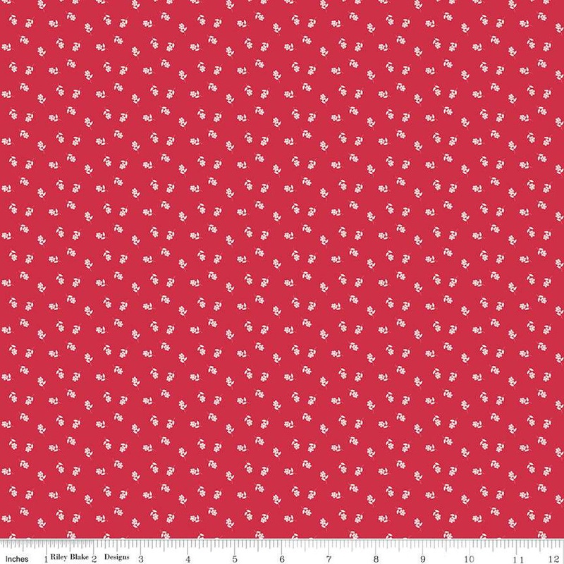 Cheerfully Red Flowers Red Christopher Thompson  Riley Blake Designs Cotton Fabric