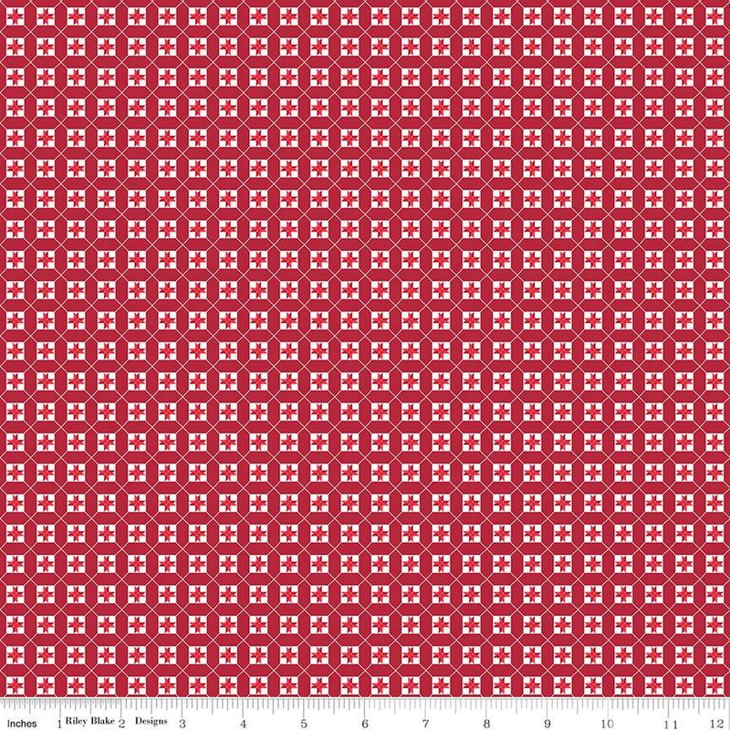 Cheerfully Red Stars Redwood Christopher Thompson Riley Blake Designs Cotton Fabric