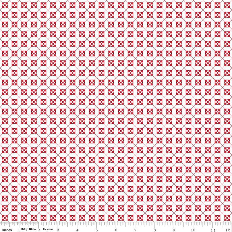 Cheerfully Red Stars White Christopher Thompson Riley Blake Designs Cotton Fabric