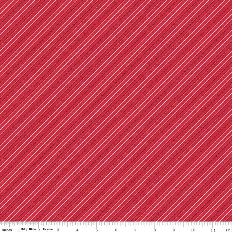Cheerfully Red Stripe Red Christopher Thompson Riley Blake Designs Cotton Fabric