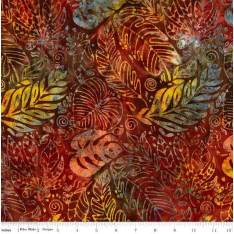 Expressions Batiks Tjaps Dark Red Multi Riley Blake Cotton Fabric