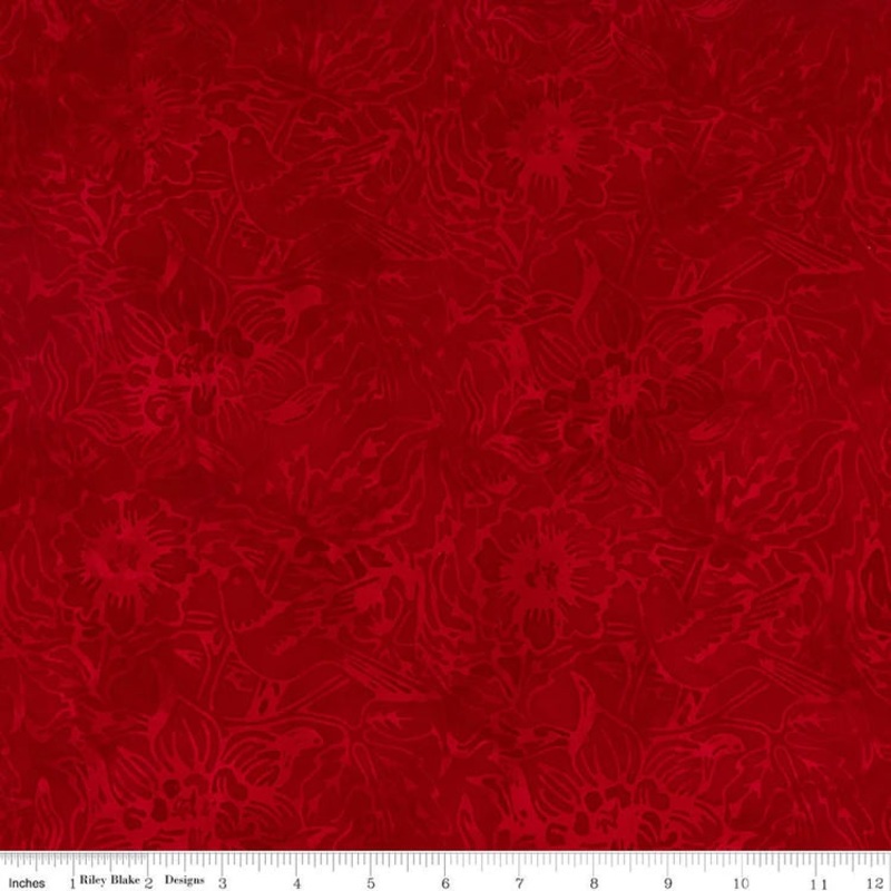 Expressions Batiks Tjaps Lipstick Red Riley Blake Cotton Fabric