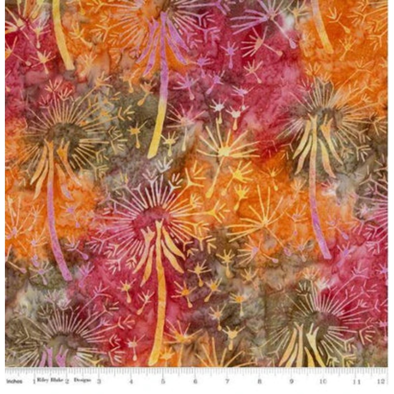 Expressions Batiks Tjaps Mango Orange Red Brown Riley Blake Cotton Fabric