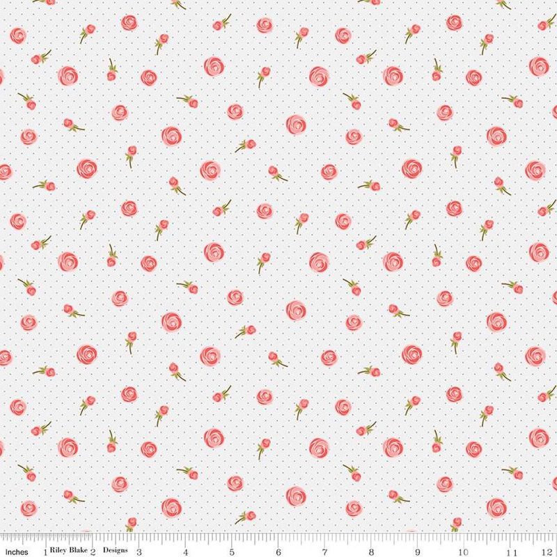 Fable Buds Off White Jill Finley Riley Blake Designs Cotton Fabric