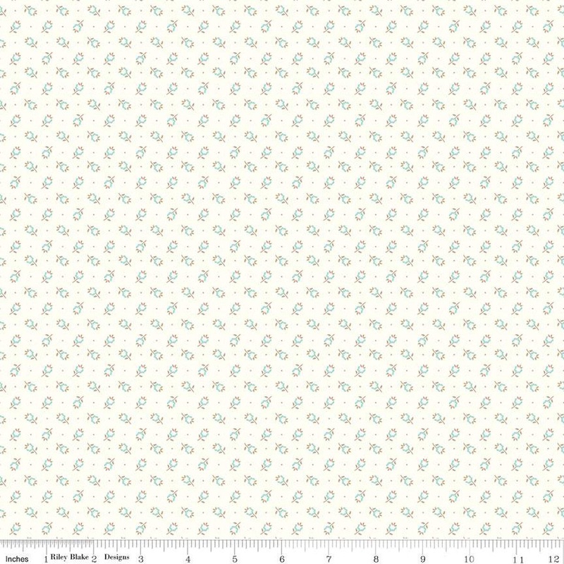 Home Town Butterfield Tea Dye Cream Lori Holt Riley Blake Designs Cotton Fabric