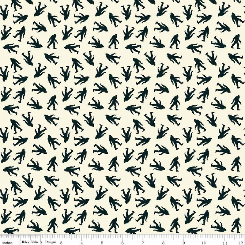 Legends of the National Parks Tossed Bigfoots Cream Anderson Design Group Riley Blake Cotton Fabric