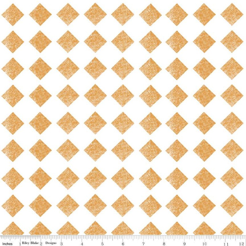 Mad Masquerade Check Mate Orange J. Wecker Frisch Riley Blake Cotton Fabric