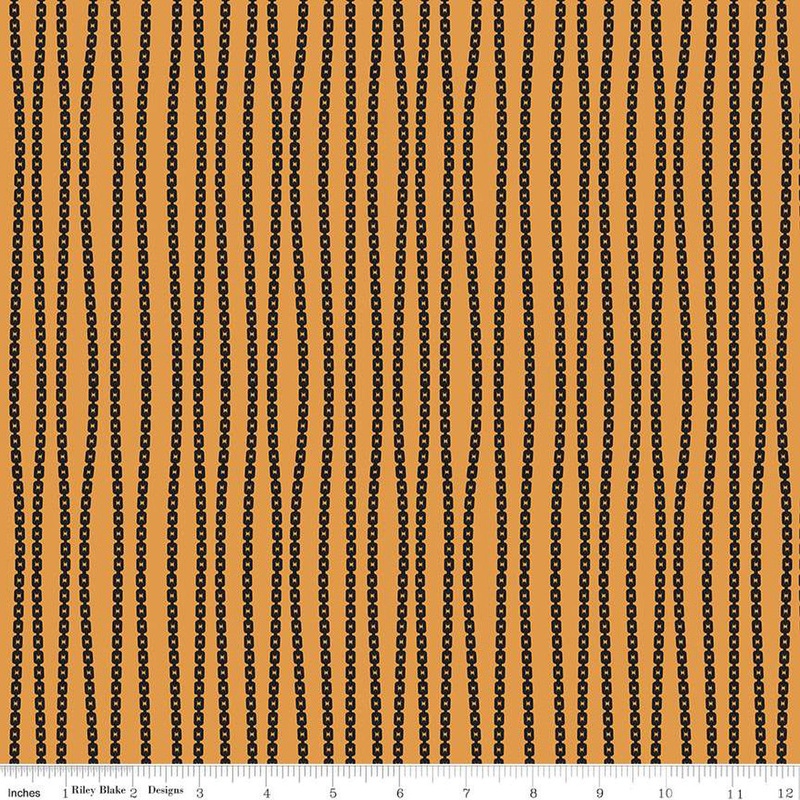 Mad Masquerade Stripe Orange J. Wecker Frisch Riley Blake Designs Cotton Fabric
