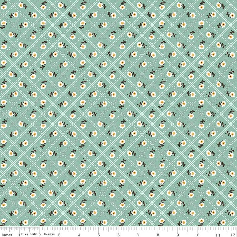 Prairie Rose Heirloom Sea Glass Lori Holt Riley Blake Designs Cotton Fabric