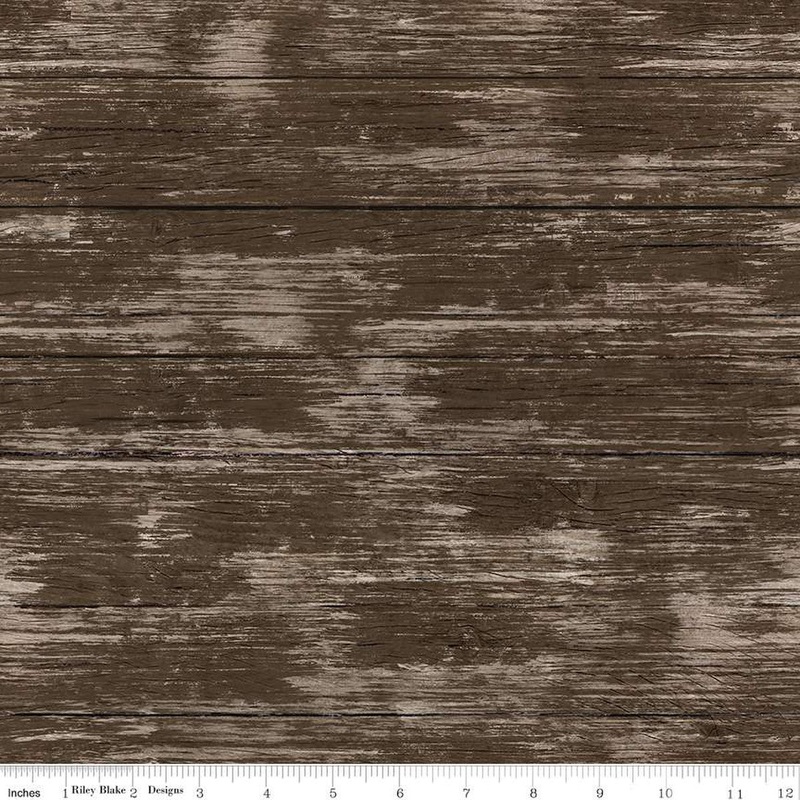 Spring Barn Quilts Barnwood Texture Brown Tara Reed Riley Blake Cotton Fabric
