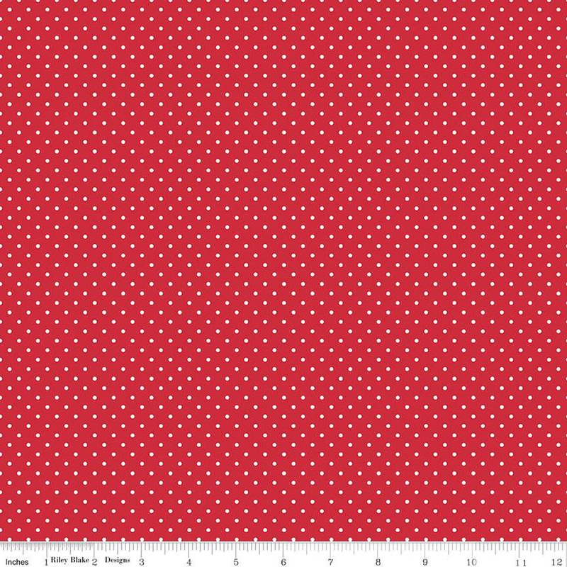 White Swiss Dots Red The RBD Designers Riley Blake Designs Cotton Fabric