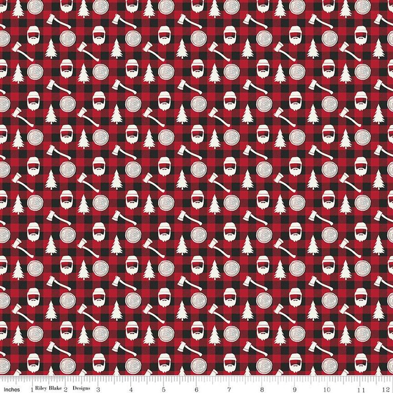 Woodsman Lumberjack Plaid Red and Black Lori Whitlock Riley Blake Cotton Fabric