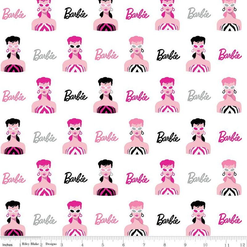 Barbie Main White Riley Blake Designs Cotton Fabric
