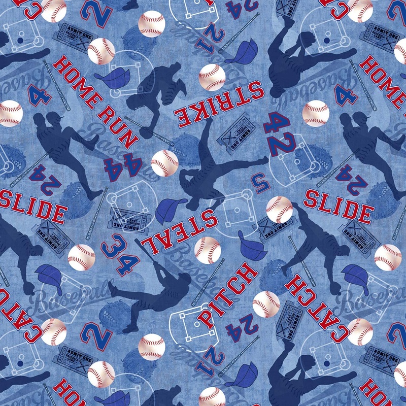 Baseball Game Motifs Timeless Treasures Cotton Fabric