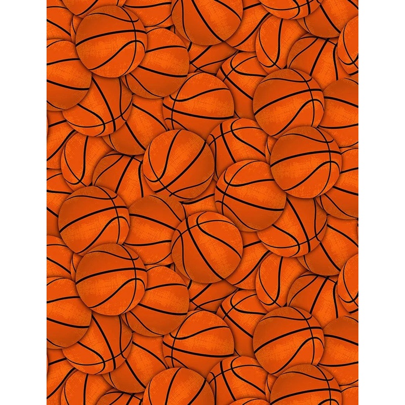 Basketballs Packed Orange Timeless Treasures Cotton Fabric