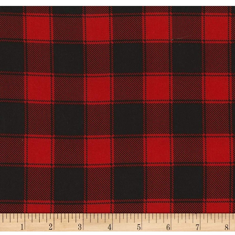 Buffalo Check Red and Black Christmas Cabin Timeless Treasures Cotton Fabric