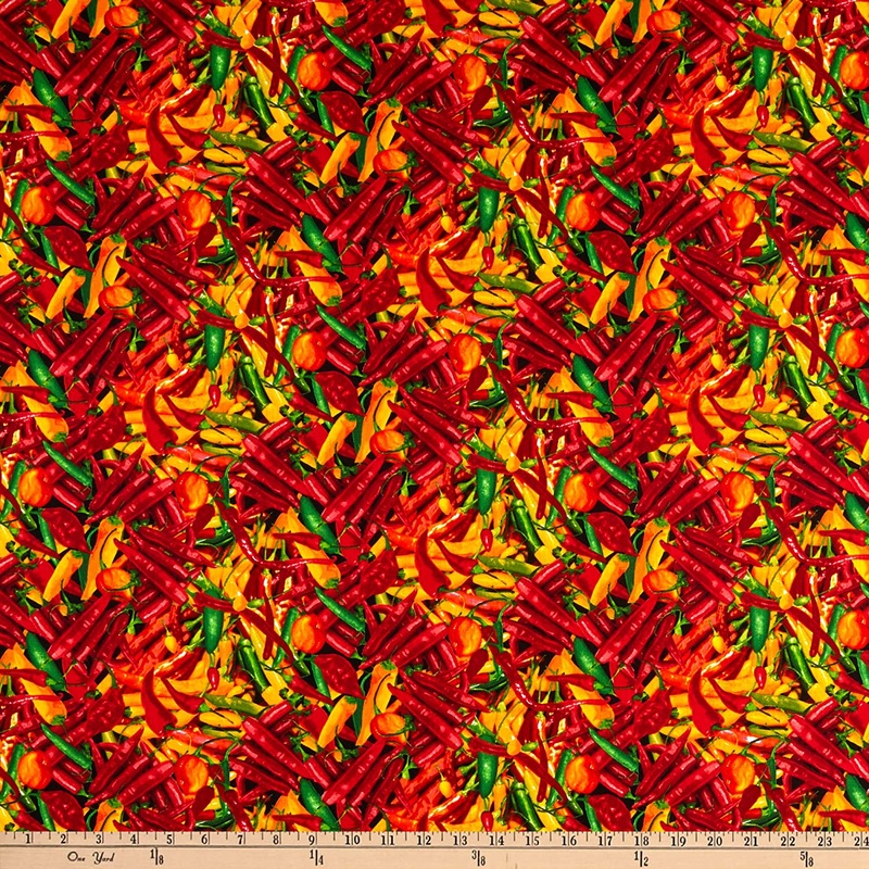 Desert Dream Packed Hot Peppers Multi West Timeless Treasures Cotton Fabric