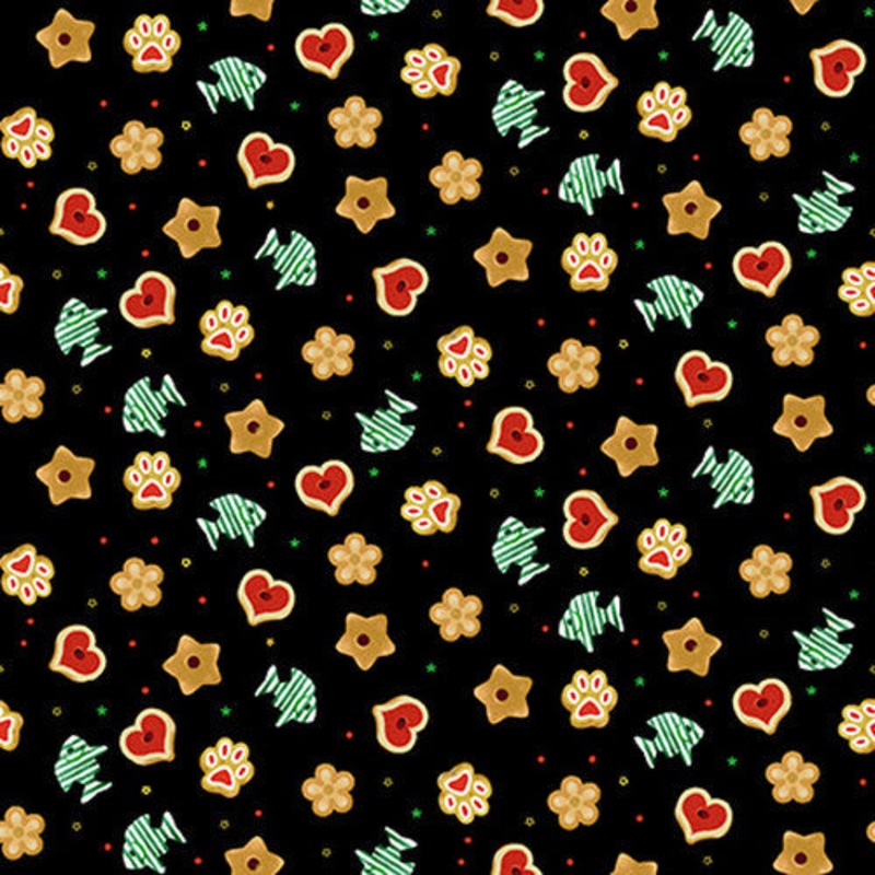 Fireside Kittens Kitten Biscuits Black Robert Giordano Henry Glass Cotton Fabric