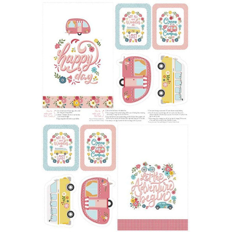 Gone Glamping Home Dcor Tea Towel and Hot Pad Panel 36''x56'' Lori Whitlock Riley Blake