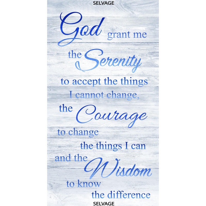 Grant me Serenity Panel 24" Plank Wood Timeless Treasures Cotton Fabric