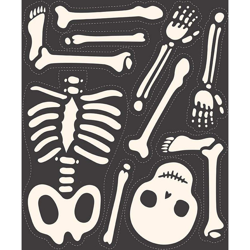 Hey Bootiful Skeleton Glow the Dark Panel 36" My Mind's Eye Riley Blake Designs Cotton Fabric