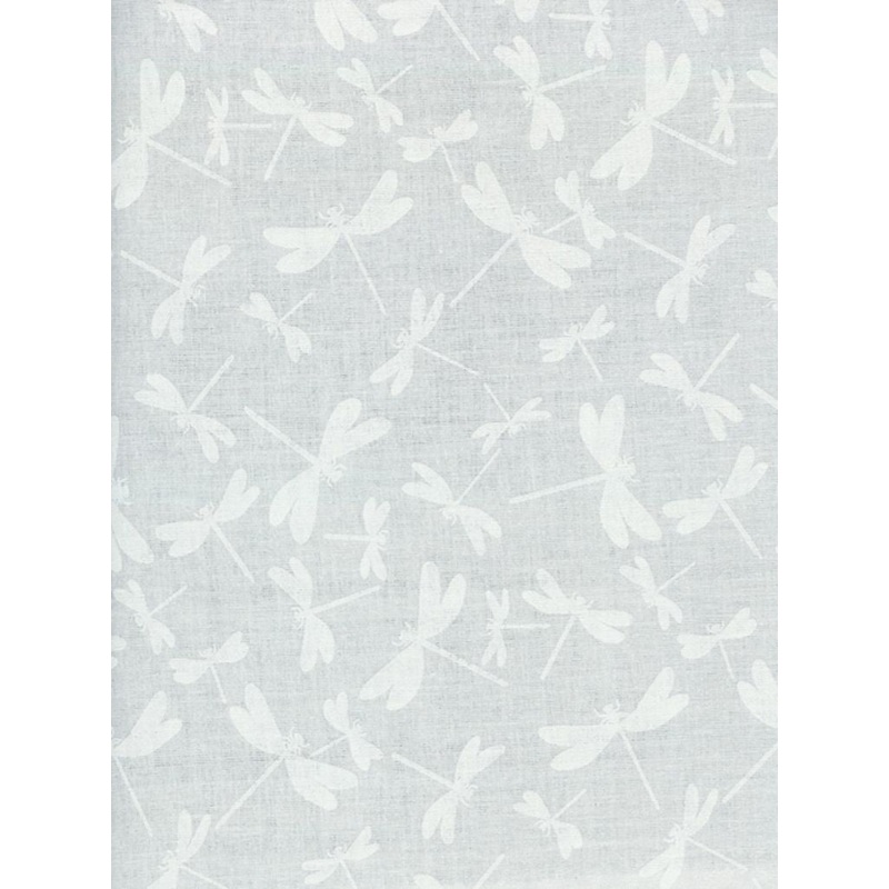 Hue Collection Dragonflies White Frosting Cotton Fabric