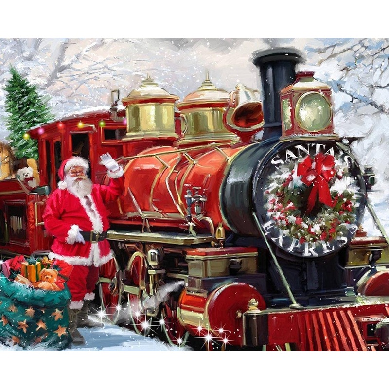 On Board Santa's Express Panel 36" David Textiles Cotton Fabric DT-AL-4121-0C-1