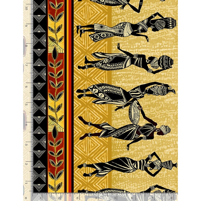 African Women 11" Stripe African Women Kenta Timeless Treasures Cotton Fabric