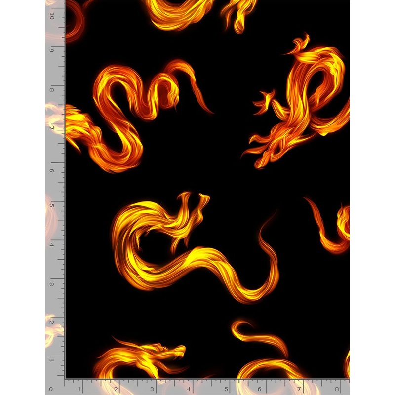 Dragon Fire Black Don't Wake the Dragon Timeless Treasures Cotton Fabric