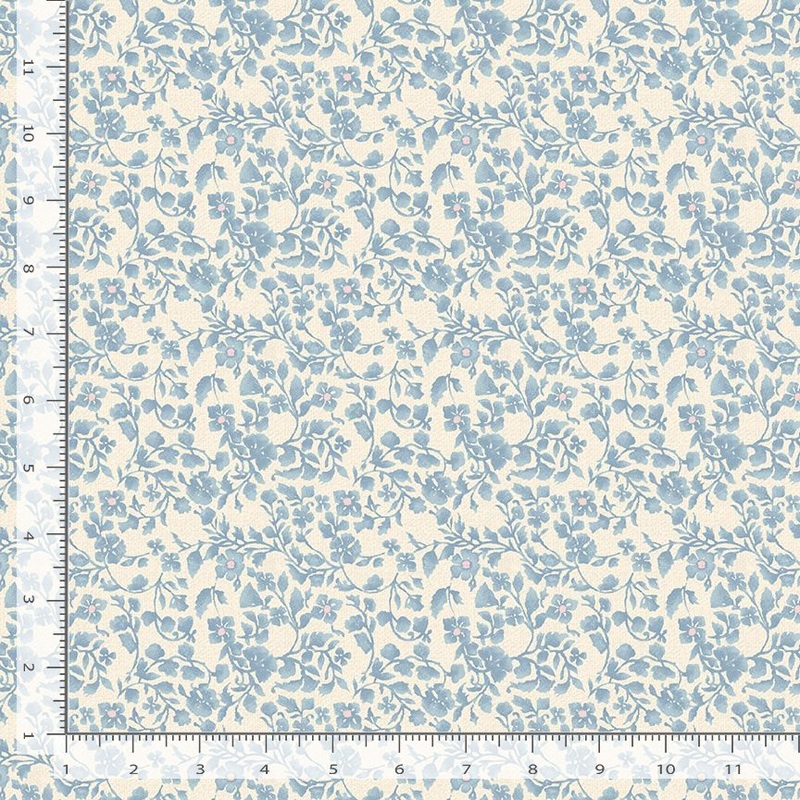 Dragonfly Garden Ditsy Floral Vine Stippled Ground Cream Vintage Timeless Treasures Cotton Fabric