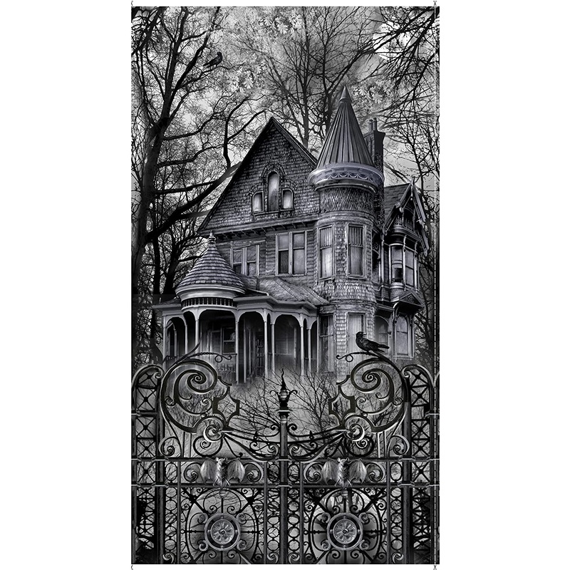 Haunted House Halloween Wicked Eve Haunted House Panel 24 x 43-45 inches Timeless Treasures Cotton Fabric