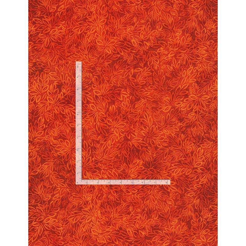 Meadow Mini Leaf Blender Poppy Red Orange Timeless Treasures Cotton Fabric