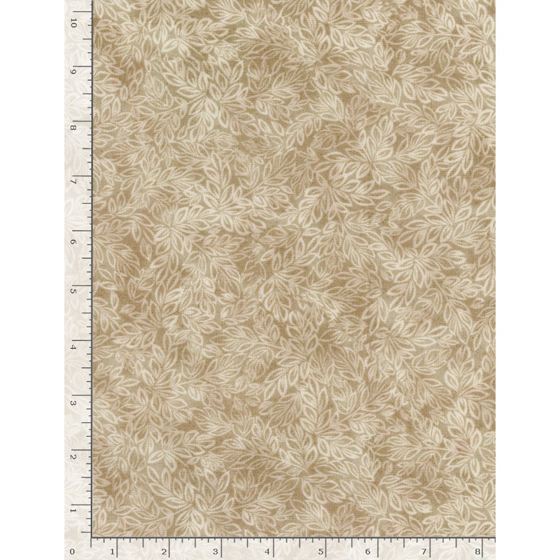 Meadow Mini Leaf Blender Taupe Timeless Treasures Cotton Fabric