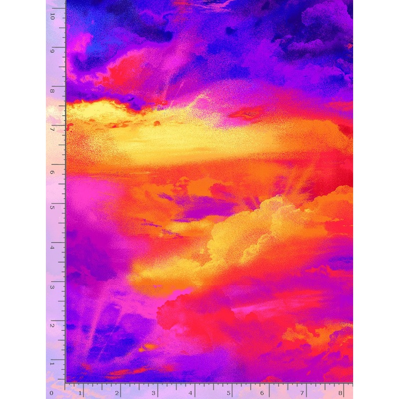 Midnight Run Large Sunset Sky Chong-A-Hwang Timeless Treasures Cotton Fabric