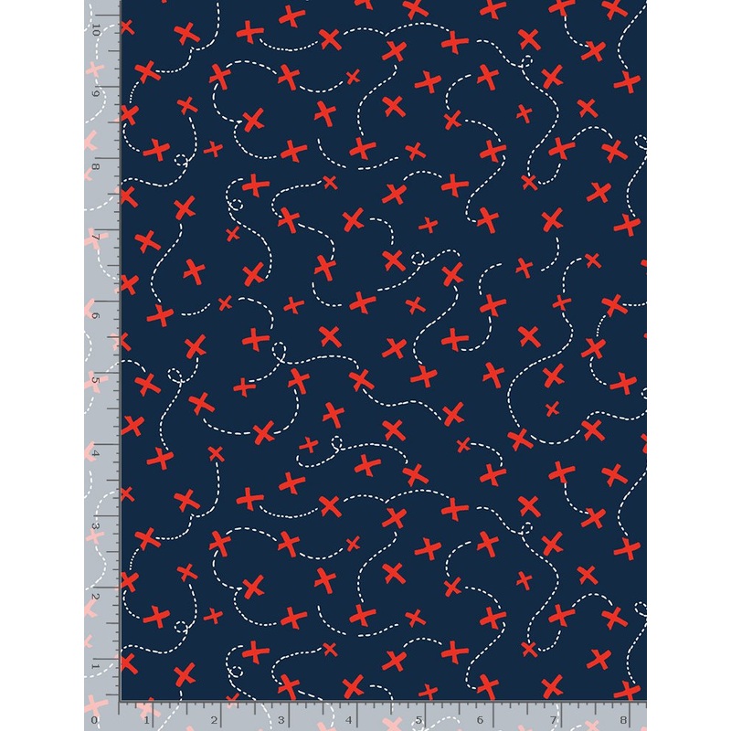 Pirate Nautical Treasure Map Xs Walk the Plank Danger Crowned Stars Timeless Treasures Cotton Fabric