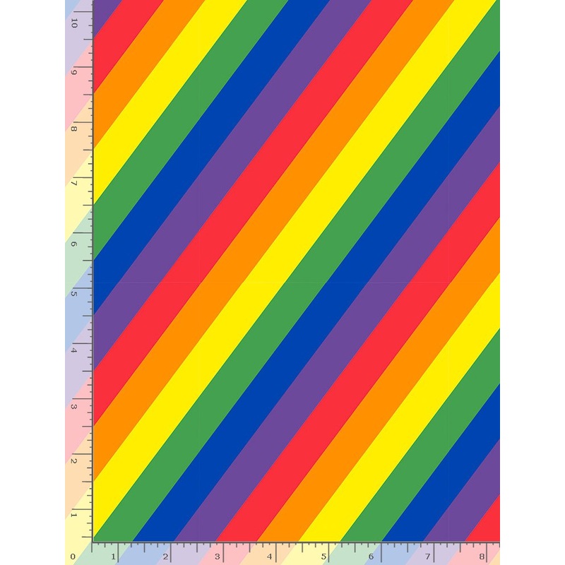 Rainbow Diagonal Rainbow Stripe Proud to be a Nurse Timeless Treasures Cotton Fabric
