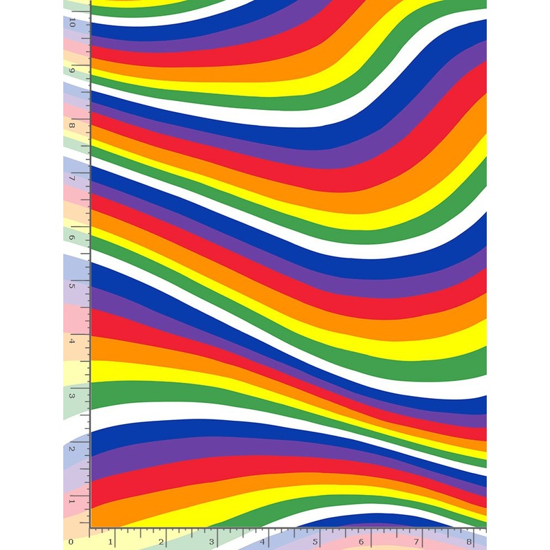 Rainbow Wavy Stripes Proud to be a Nurse Timeless Treasures Cotton Fabric