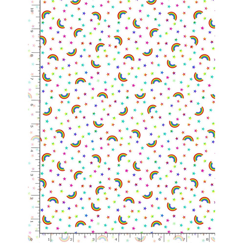 Rainbows & Stars Mini Proud to be a Nurse White Gail Cadden Timeless Treasures Cotton Fabric