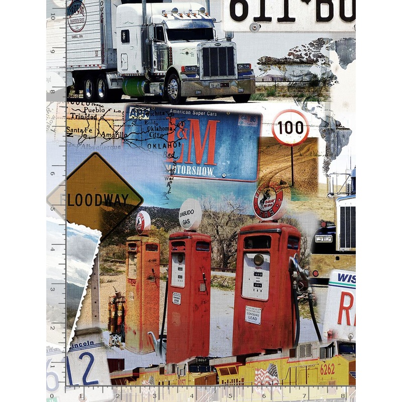 Route 66 Collage Timeless Treasures Cotton Fabric