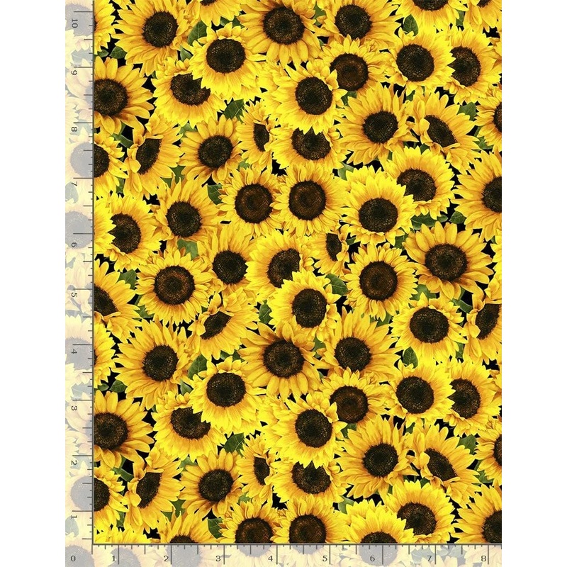 Sunflower Sunset Packed Sunflowers Timeless Treasures Cotton Fabric