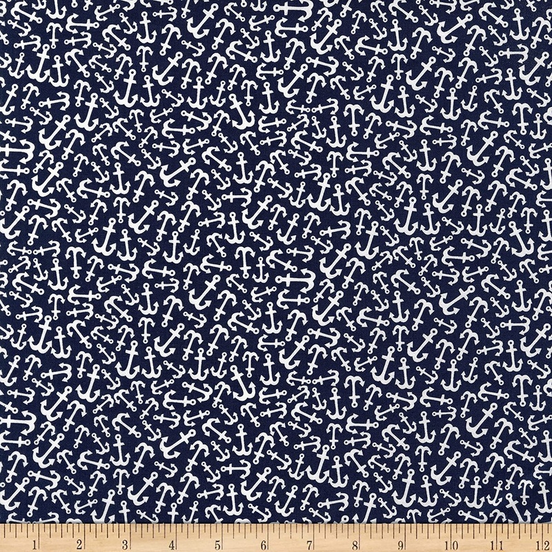 Walk the Plank Anchors Tossed Nautical Fun Timeless TreasuresCotton Fabric