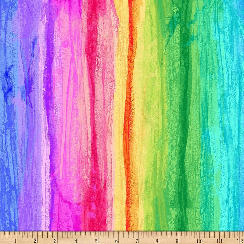 Day Dreaming Rainbow Stripe Chong-A-Hwang Timeless Treasures Cotton Fabric